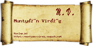 Muntyán Virág névjegykártya